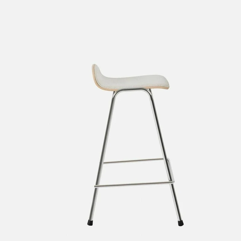 Tabouret de bar 65 cm en tissu gris et cadre noir Touchwood - Hem