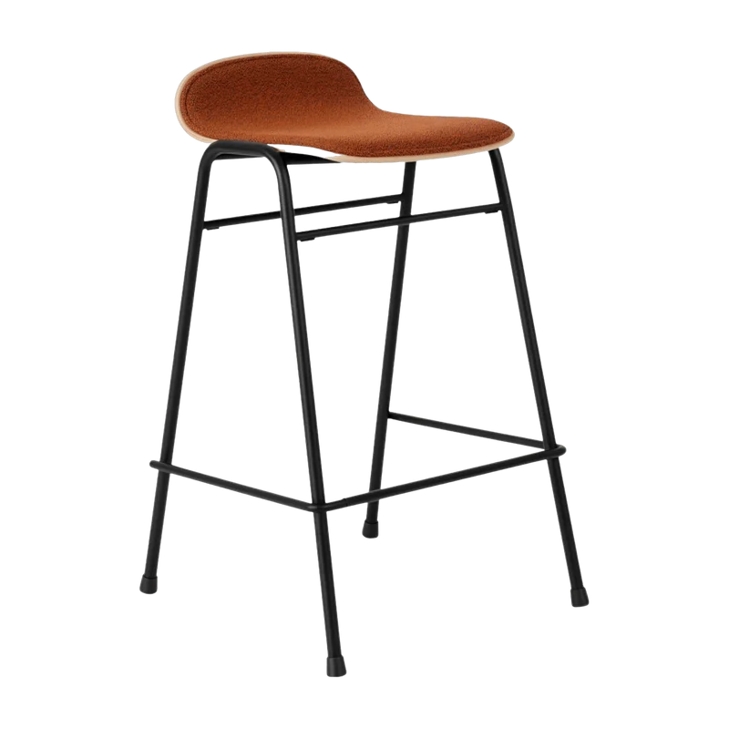 Tabouret de bar 65 cm en tissu rouge et cadre noir Touchwood - Hem