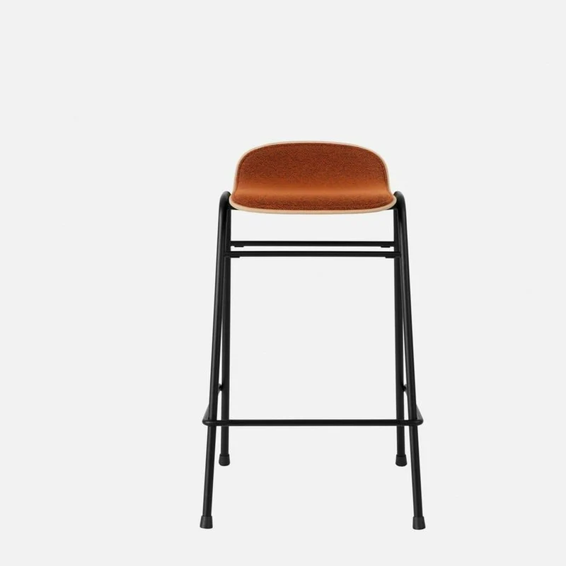 Tabouret de bar 65 cm en tissu rouge et cadre noir Touchwood - Hem