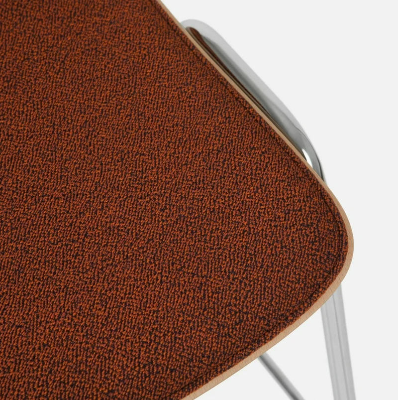 Tabouret de bar 65 cm en tissu rouge et cadre argenté Touchwood - Hem