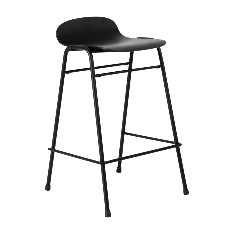 Tabouret de bar 65 cm en bois noir et cadre noir Touchwood - Hem