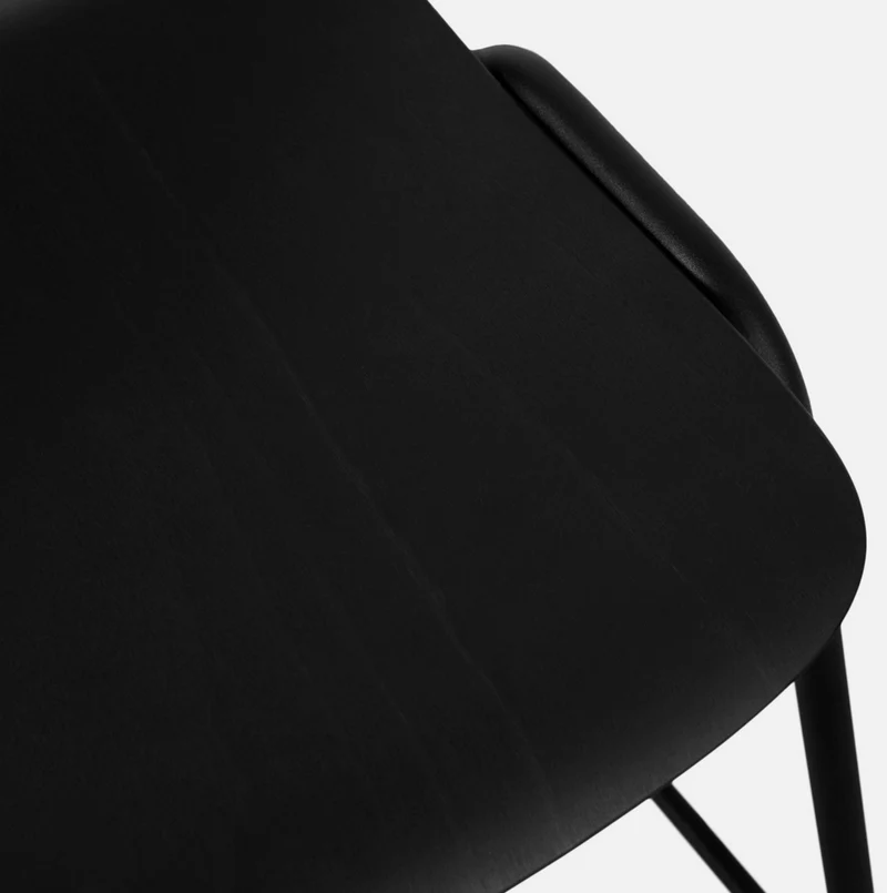 Tabouret de bar 65 cm en bois noir et cadre noir Touchwood - Hem