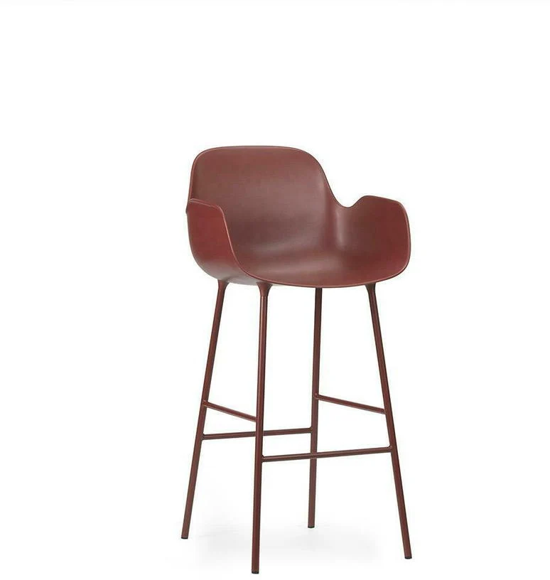 Chaise de bar avec accoudoirs en acier et pp rouge 75 cm Form - Normann Copenhagen