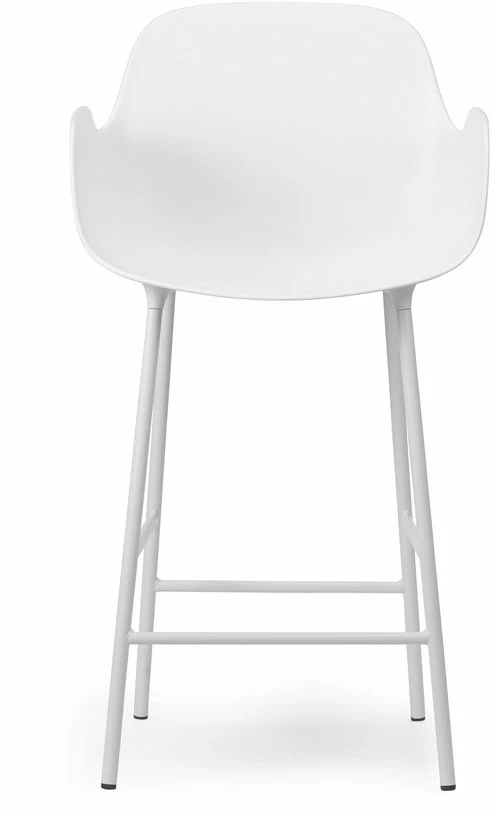 Chaise de bar avec accoudoirs en acier et pp blanc 65 cm Form - Normann Copenhagen