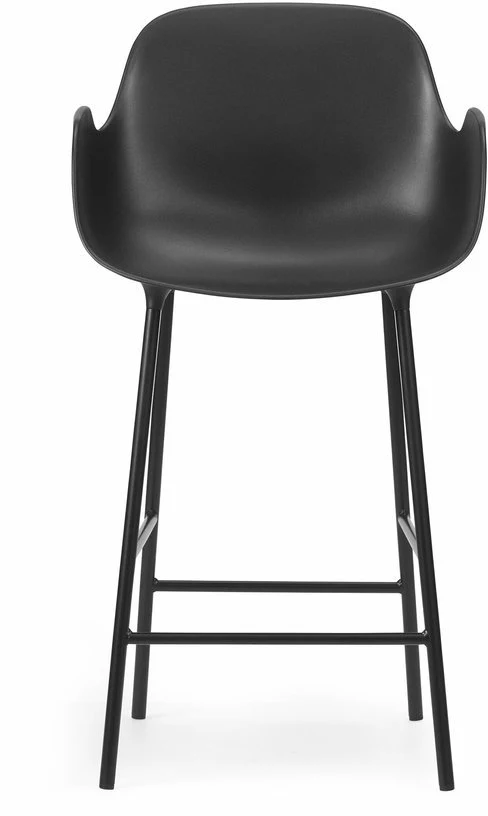 Chaise de bar avec accoudoirs en acier et pp noir 65 cm Form - Normann Copenhagen