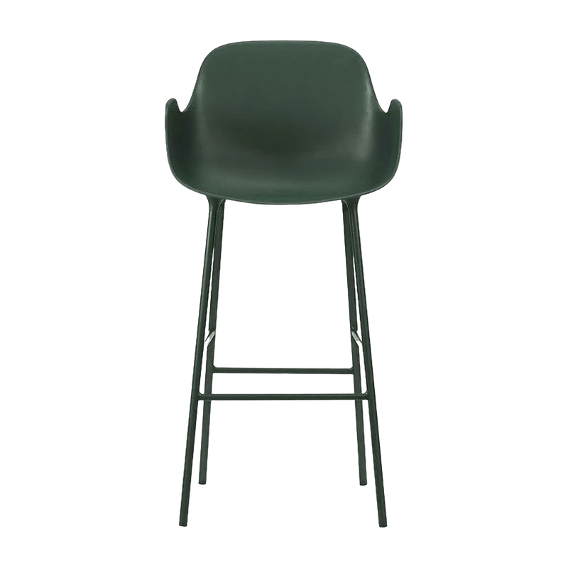 Chaise de bar avec accoudoirs en acier et pp vert 65 cm Form - Normann Copenhagen