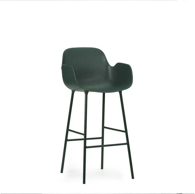 Chaise de bar avec accoudoirs en acier et pp vert 65 cm Form - Normann Copenhagen