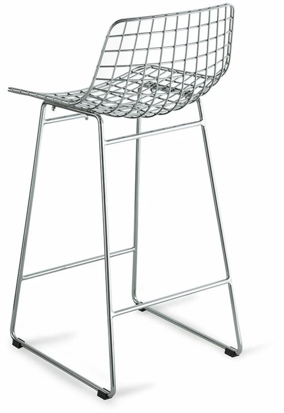 Chaise de bar en métal argent Wire - HKliving