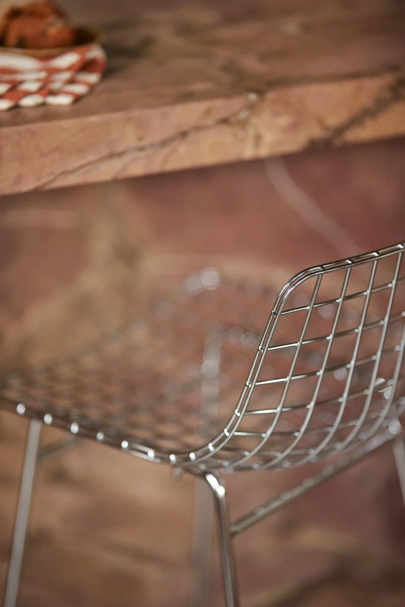 Chaise de bar en métal argent Wire - HKliving