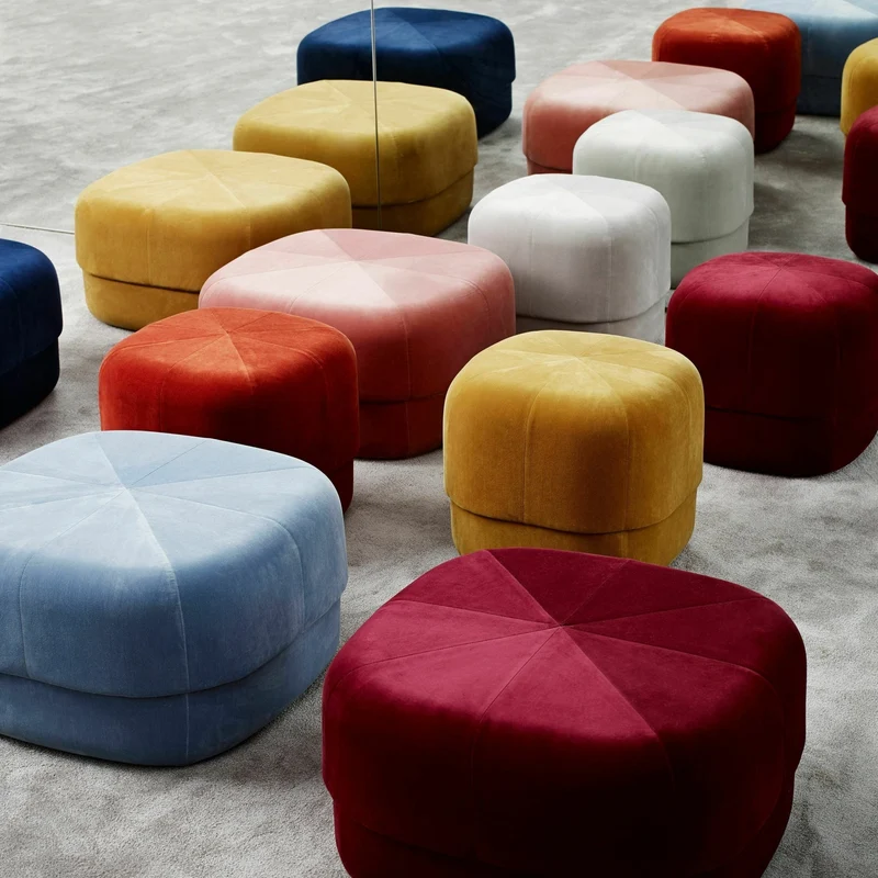 Pouf en velours 46 cm beige Circus Beige - Normann Copenhagen