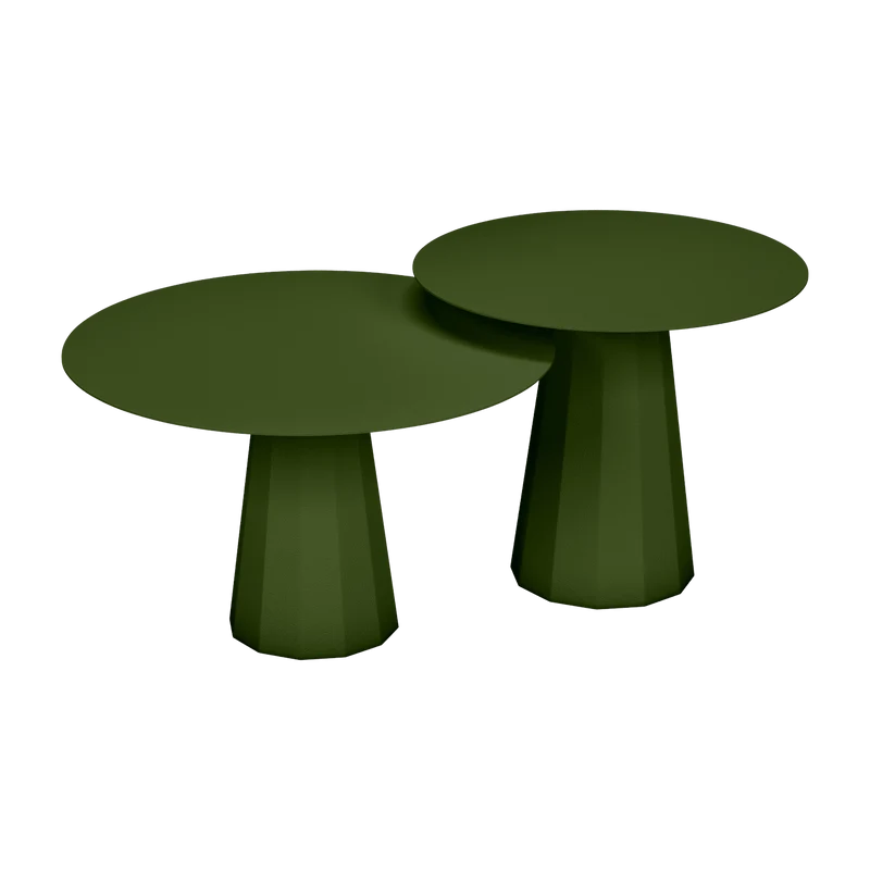 2 Tables gigognes kaki Ankara - Matière Grise