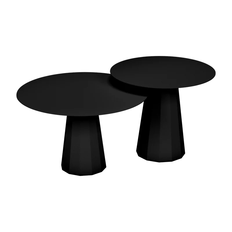 2 Tables gigognes noir mat Ankara - Matière Grise