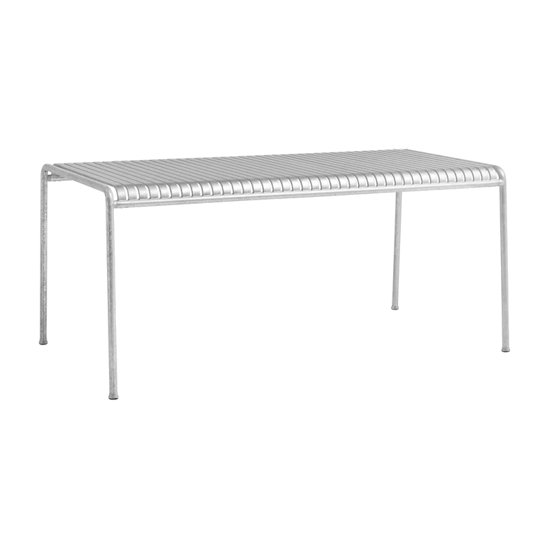 Table à manger d'extérieur en métal gris galvanisé 170x90cm Palissade - HAY