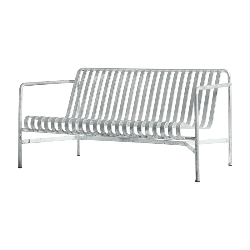 Canapé de jardin en métal gris galvanisé Palissade - HAY