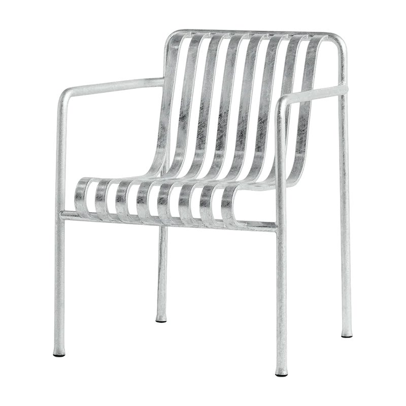 Fauteuil de jardin avec accoudoir en métal gris galvanisé Palissade - HAY