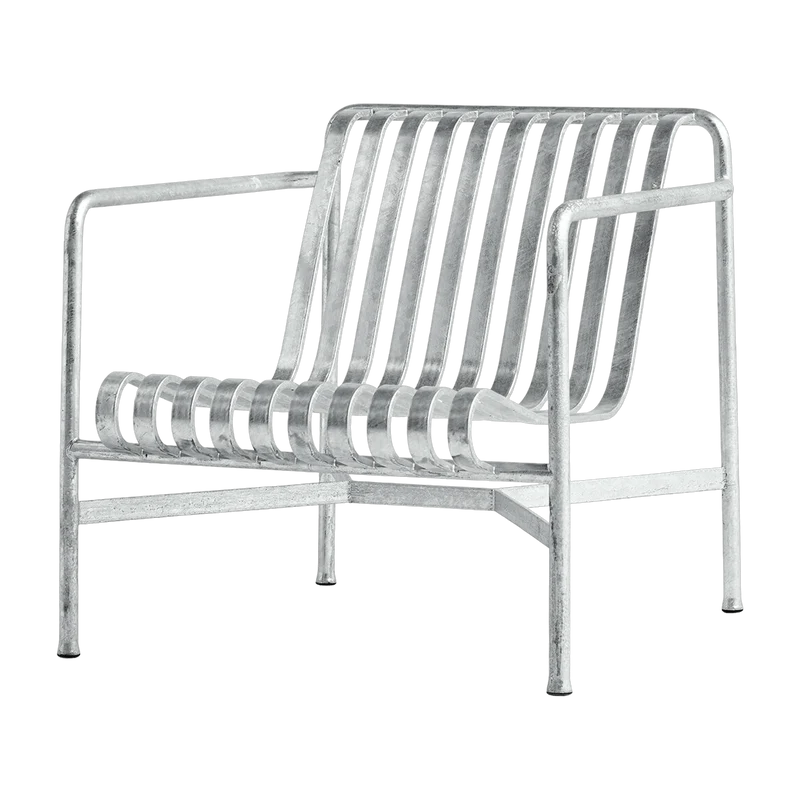 Fauteuil de jardin lounge en métal gris galvanisé Palissade - HAY