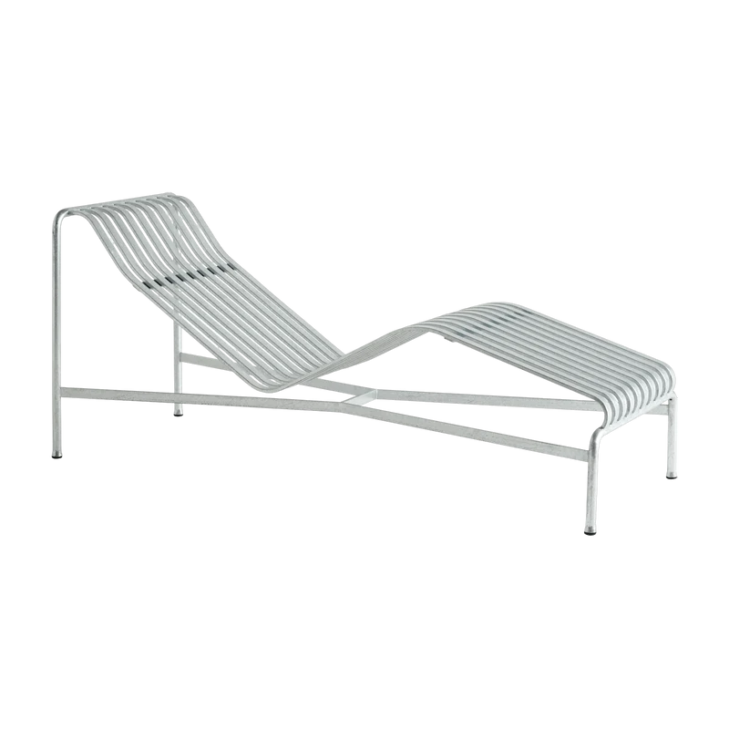 Chaise longue en métal gris galvanisé Palissade - HAY