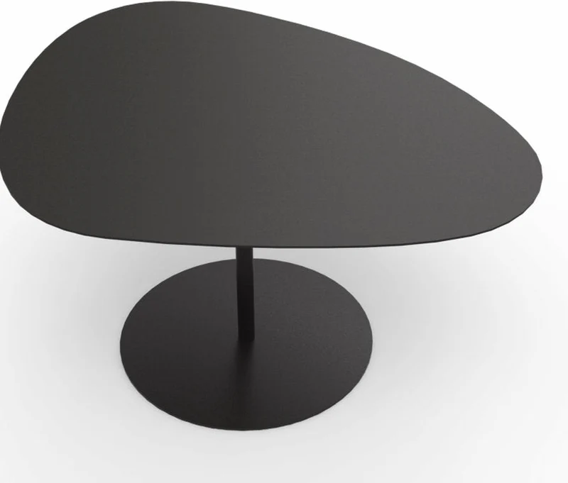 Table basse en acier mat anthracite 39 cm Galet 02 - Matière Grise