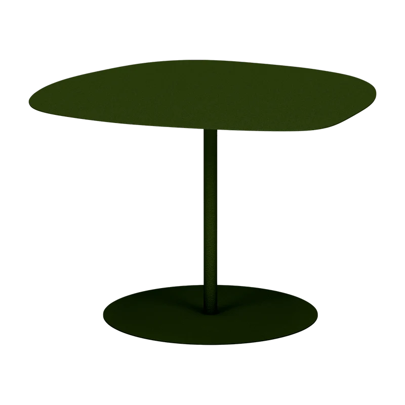 Table basse en acier mat kaki 37 cm Galet 03 - Matière Grise