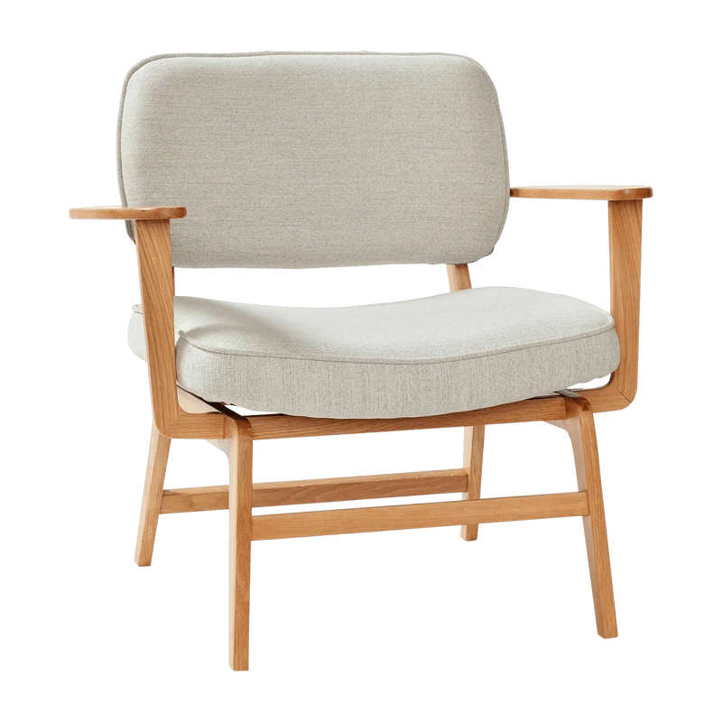 Fauteuil lounge en chêne gris - Hübsch