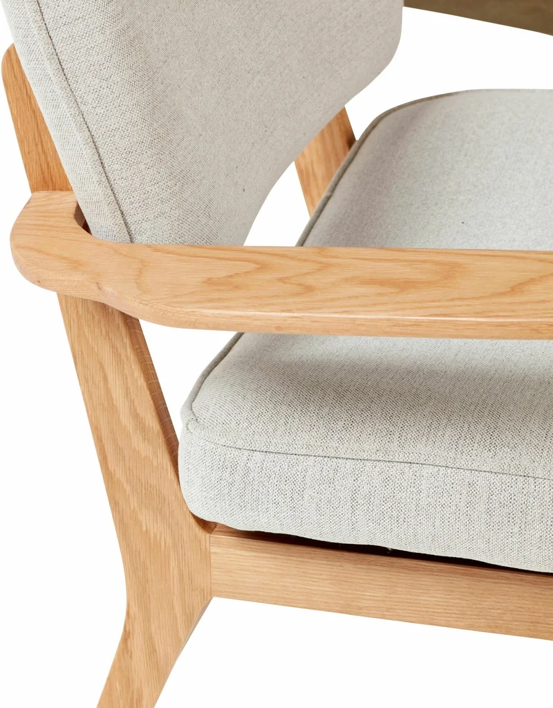 Fauteuil lounge en chêne gris - Hübsch