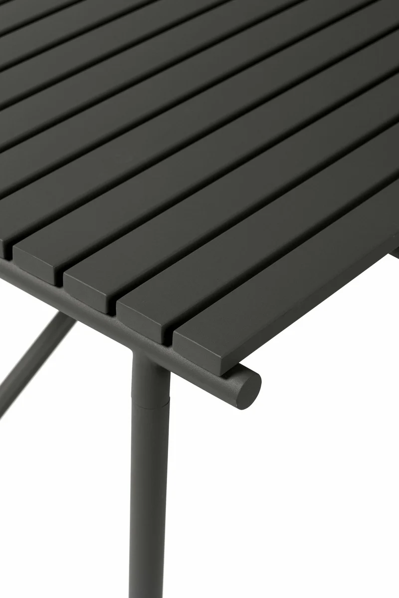 Table à manger de jardin carrée en métal noire - Hübsch
