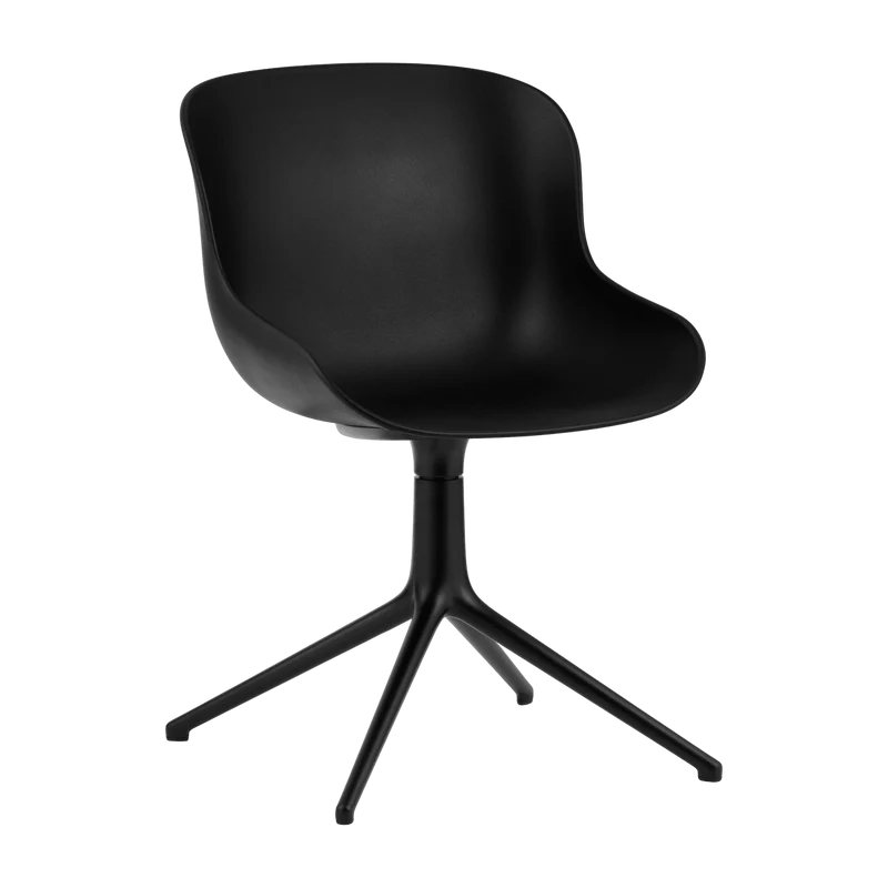 Chaise pivotante 4 pieds en aluminium noir et pp noir Hyg - Normann Copenhagen