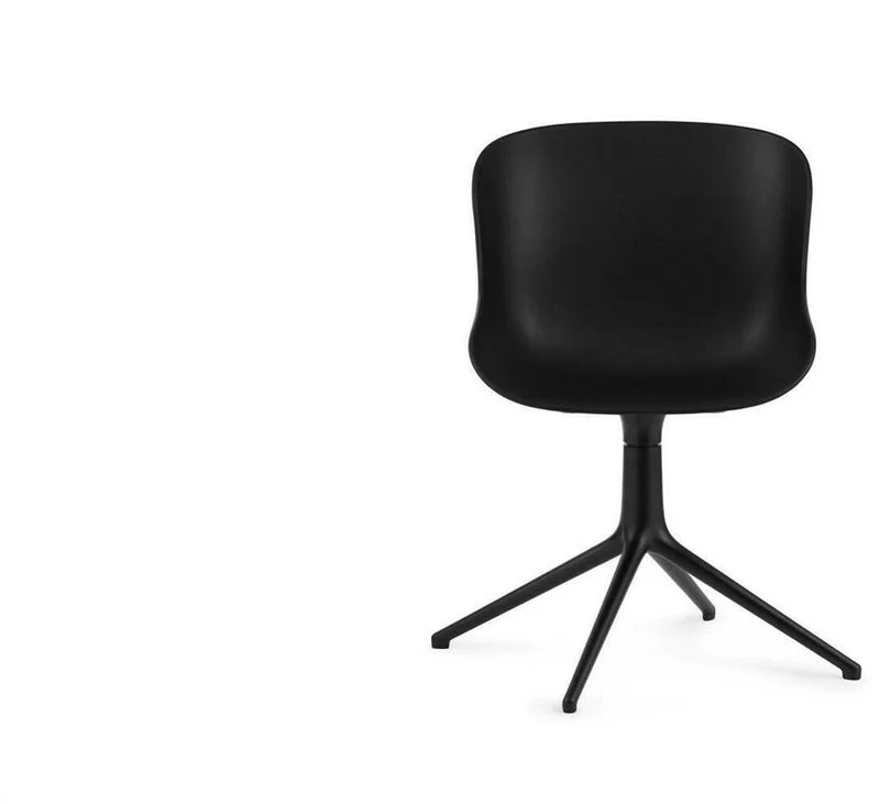 Chaise pivotante 4 pieds en aluminium noir et pp noir Hyg - Normann Copenhagen