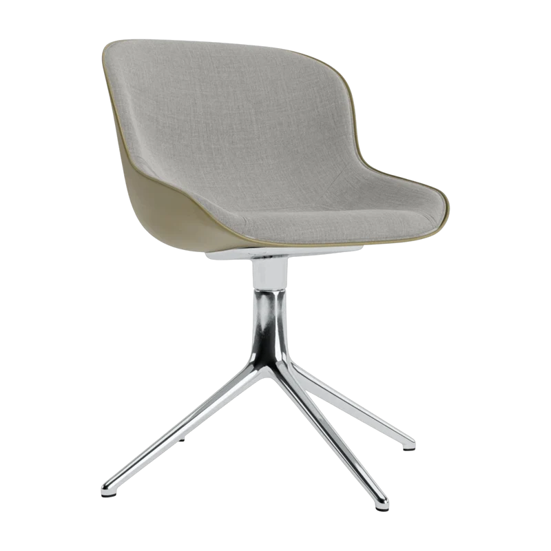 Chaise pivotante 4 pieds en aluminium et pp avec tissu olive Hyg - Normann Copenhagen