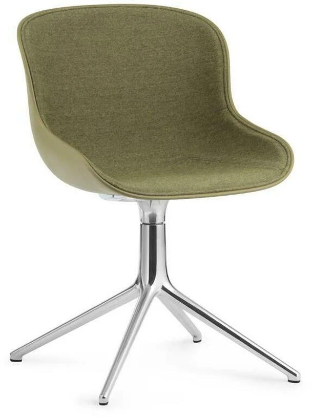 Chaise pivotante 4 pieds en aluminium et pp avec tissu olive Hyg - Normann Copenhagen