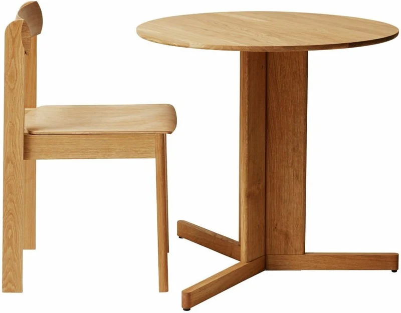 Table ronde en chêne naturel 75 cm Trefoil - Form & Refine