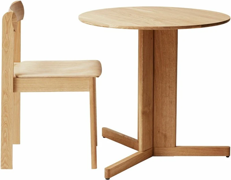 Table ronde en chêne blanc huilé 75 cm Trefoil - Form & Refine