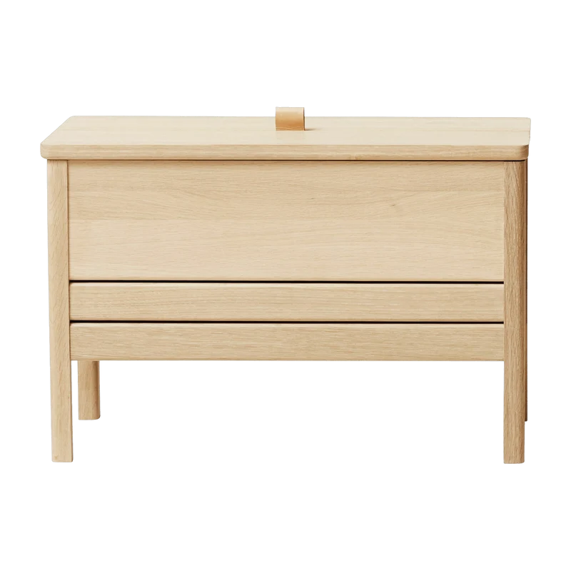 Banc avec rangement en chêne huilé blanc 68 cm A Line - Form & Refine
