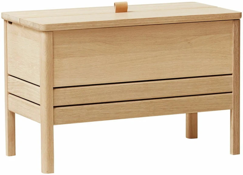 Banc avec rangement en chêne huilé blanc 68 cm A Line - Form & Refine