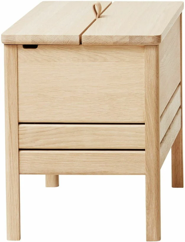 Banc avec rangement en chêne huilé blanc 68 cm A Line - Form & Refine