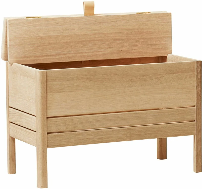 Banc avec rangement en chêne huilé blanc 68 cm A Line - Form & Refine