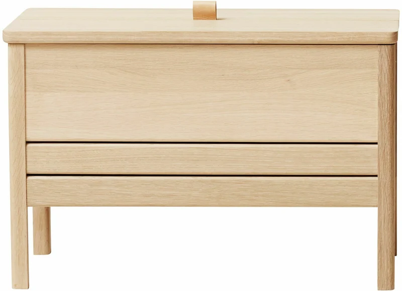 Banc avec rangement en chêne huilé blanc 68 cm A Line - Form & Refine