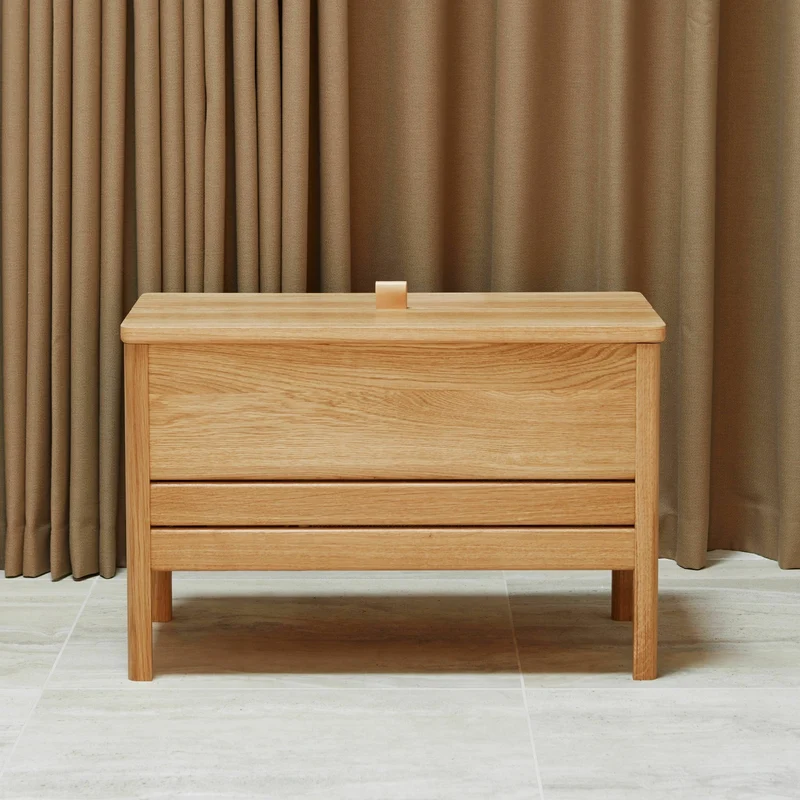 Banc avec rangement en chêne huilé blanc 68 cm A Line - Form & Refine