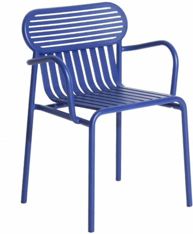 Chaise de jardin avec accoudoirs bleue Week end - Petite friture