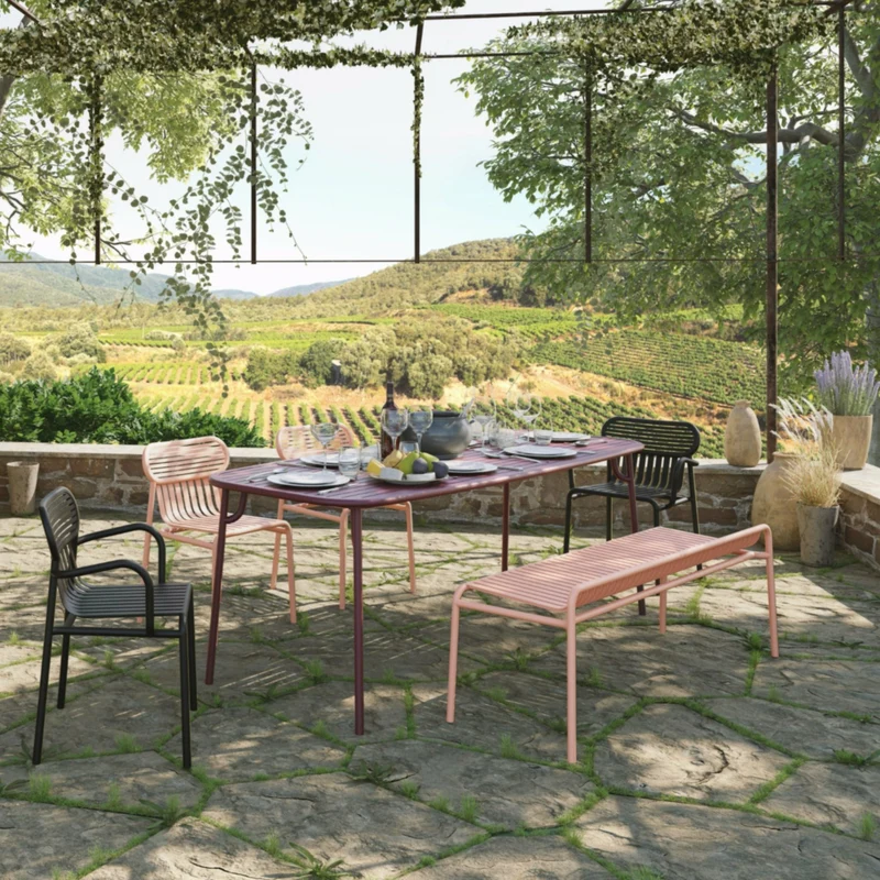 Table de jardin rectangulaire rose blush 220 cm Week end - Petite friture