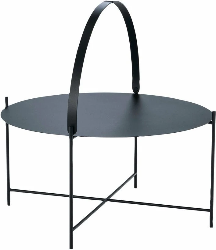Table d'appoint 76 cm noir avec poignée EDGE - Houe