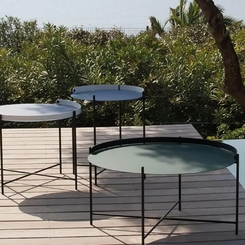 Table d'appoint 76 cm noir avec poignée EDGE - Houe