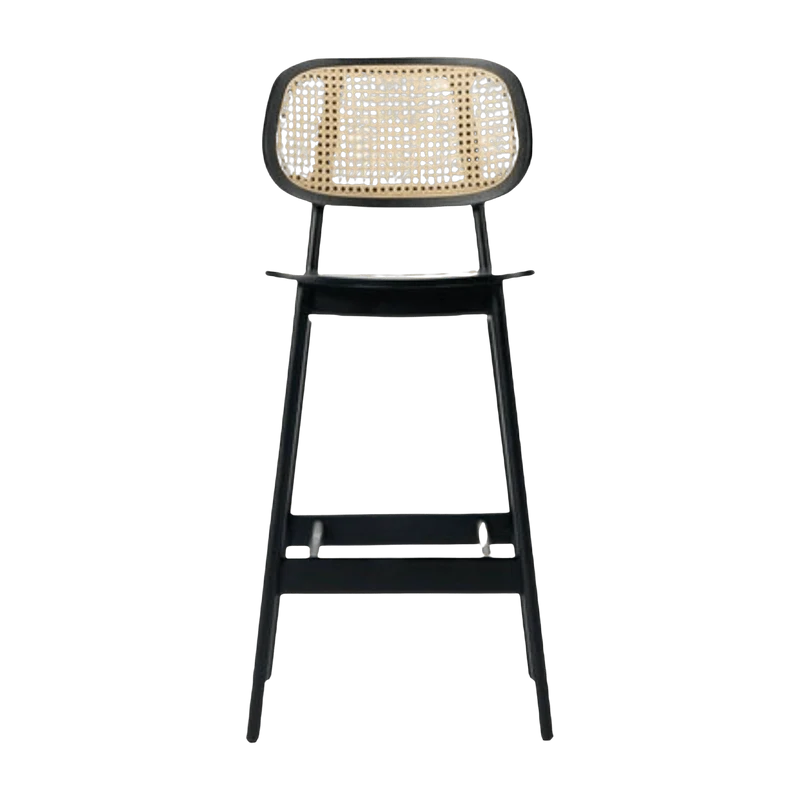 Chaise de bar en cannage et chêne noir 100 cm Titus - Vincent Sheppard