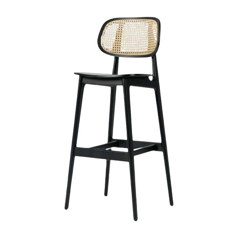 Chaise de bar en cannage et chêne noir 110 cm Titus - Vincent Sheppard