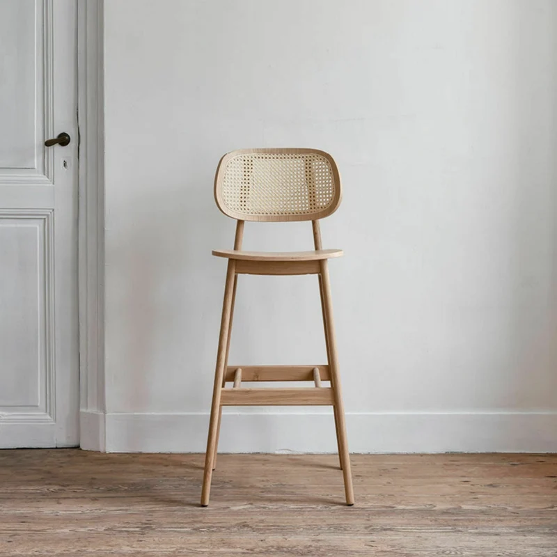 Chaise de bar en cannage et chêne noir 110 cm Titus - Vincent Sheppard