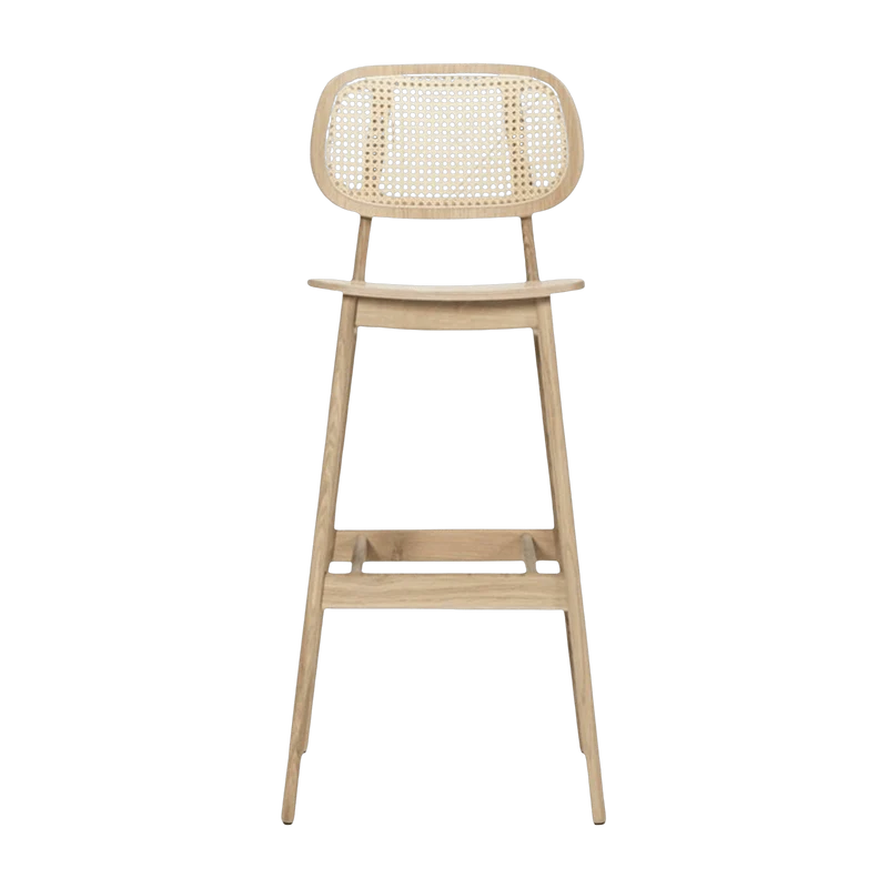 Chaise de bar en cannage et chêne naturel 110 cm Titus - Vincent Sheppard