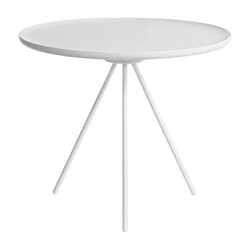 Table d'appoint en frêne blanc et piètement blanc 43 cm Key - Hem