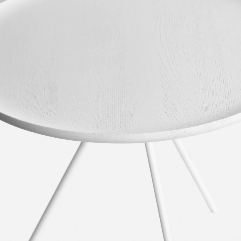 Table d'appoint en frêne blanc et piètement blanc 43 cm Key - Hem