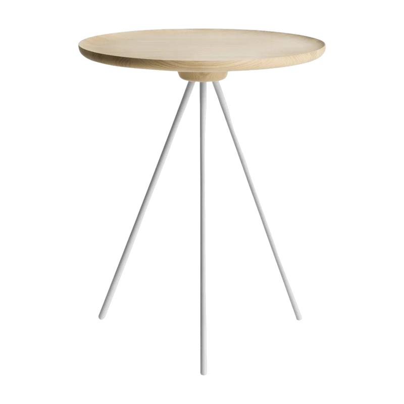 Table d'appoint en frêne et piètement blanc 51 cm Key - Hem