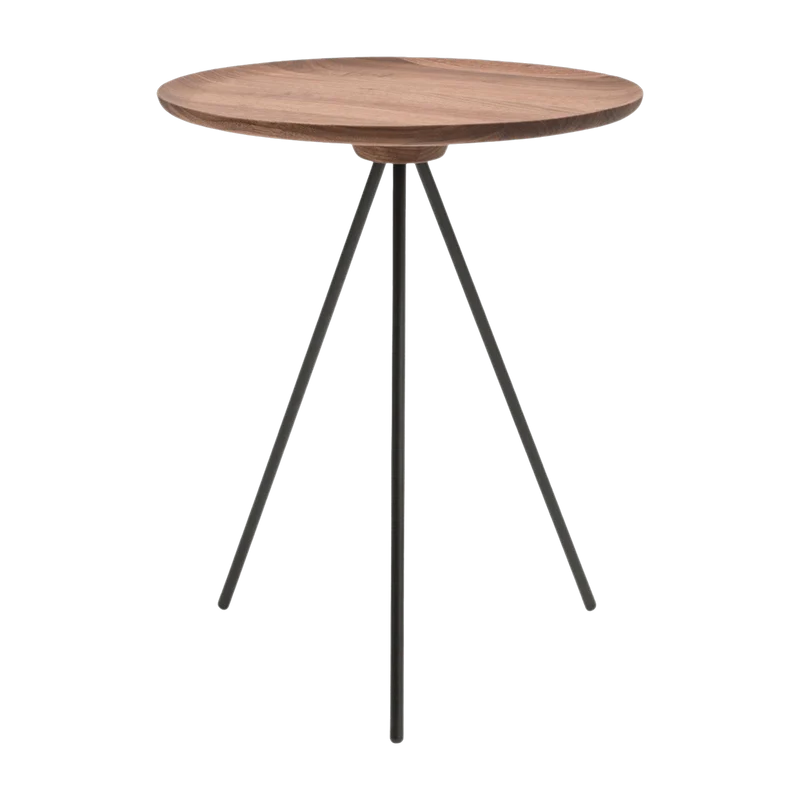 Table d'appoint en noyer et piètement noir 51 cm Key - Hem